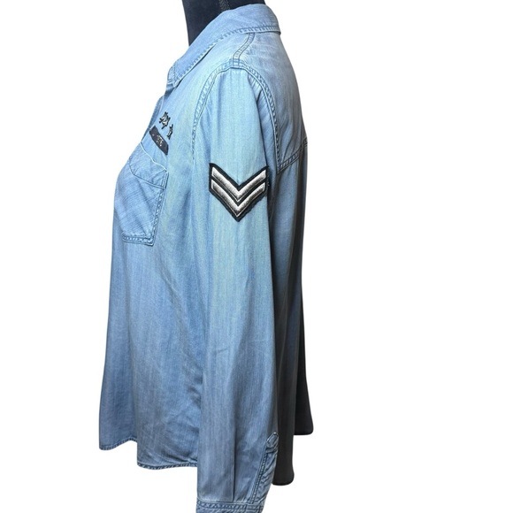 Rails | Military Blue Denim Button Down Shirt | Sz M - Picture 3 of 9